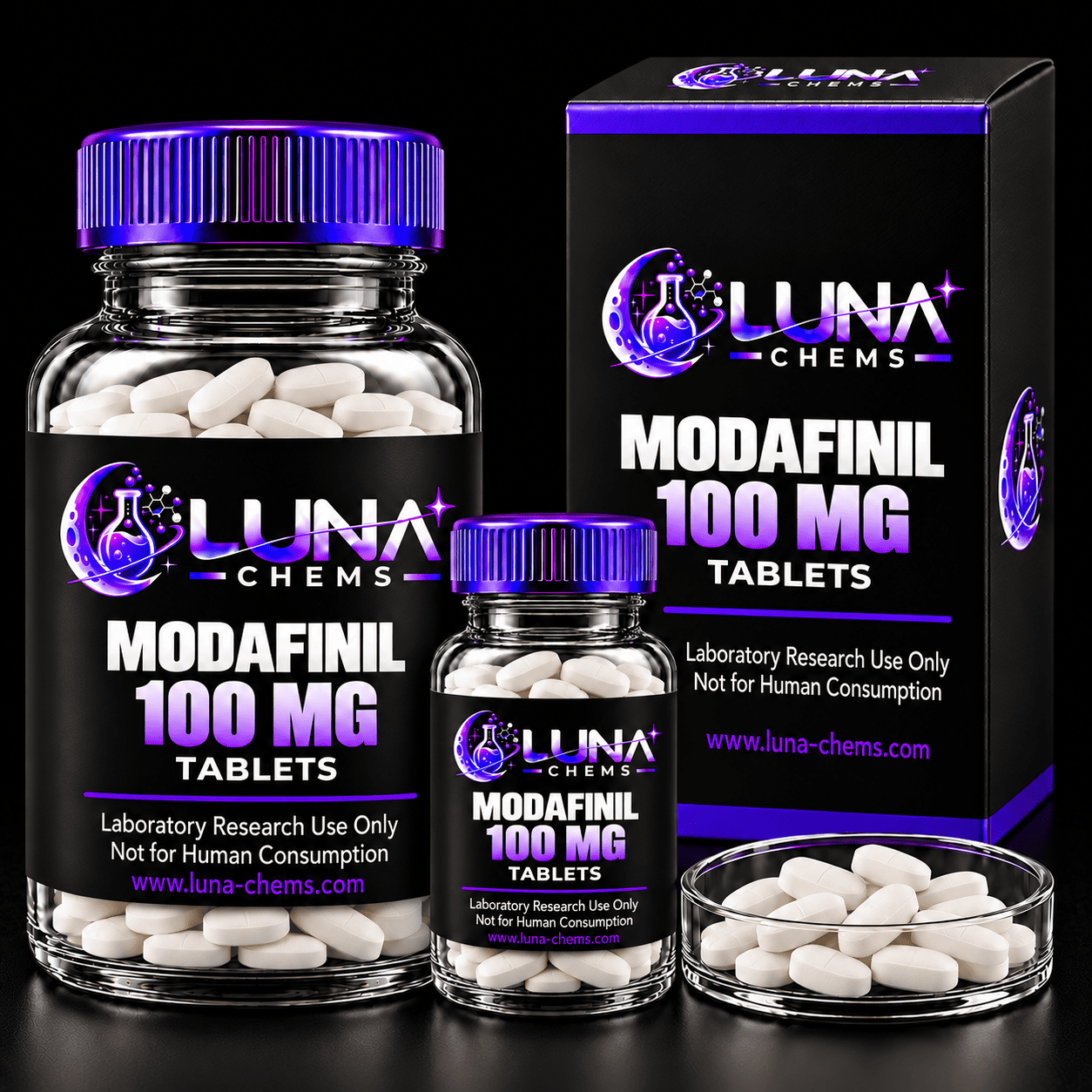 Modafinil 100mg Research Tablets – Luna Chems Luna Chems Modafinil 100mg tablets