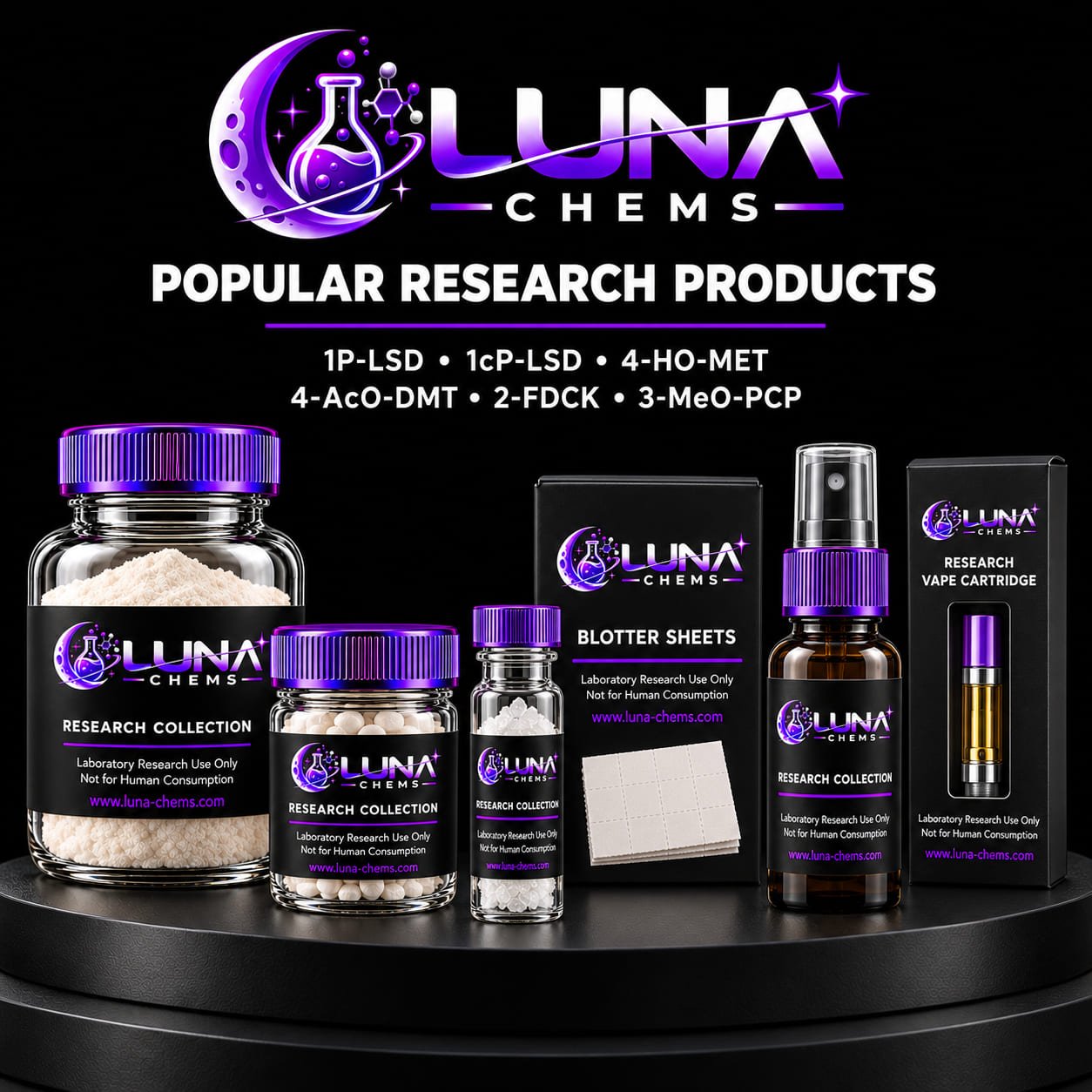 Organized Luna Chems research chemical catalog